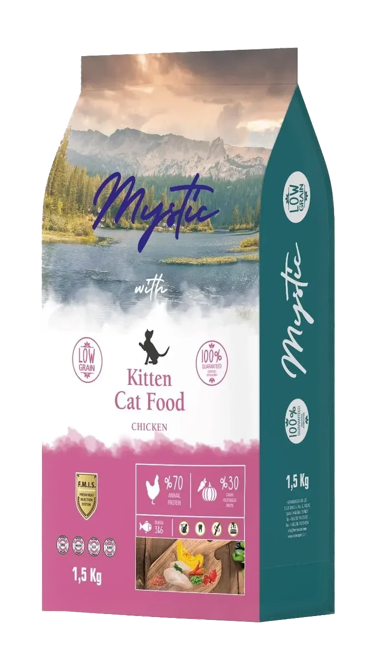 USHQIM PËR KITTEN ME PULË NGA MYSTIC 15kg