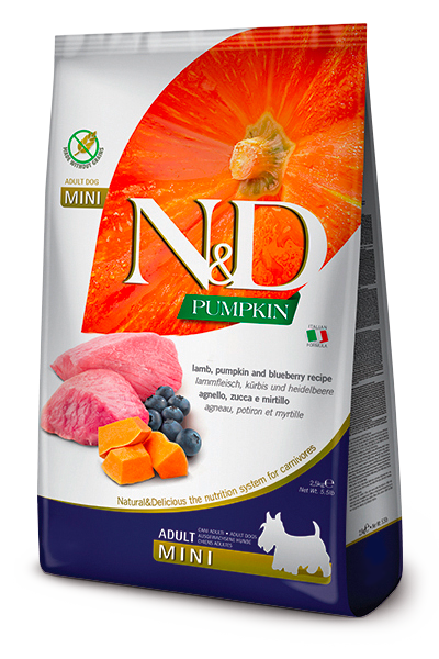 N&D Adult Mini Qingj, Boronicë dhe Kungull 7kg