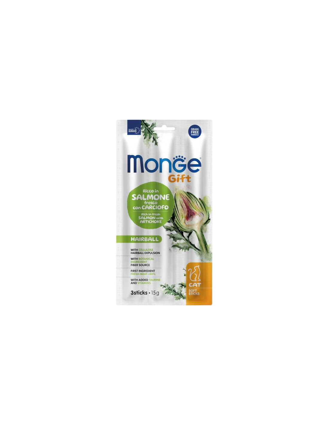 MONGE STICKS HAIRBALL Salmon & angjinare 15 gr