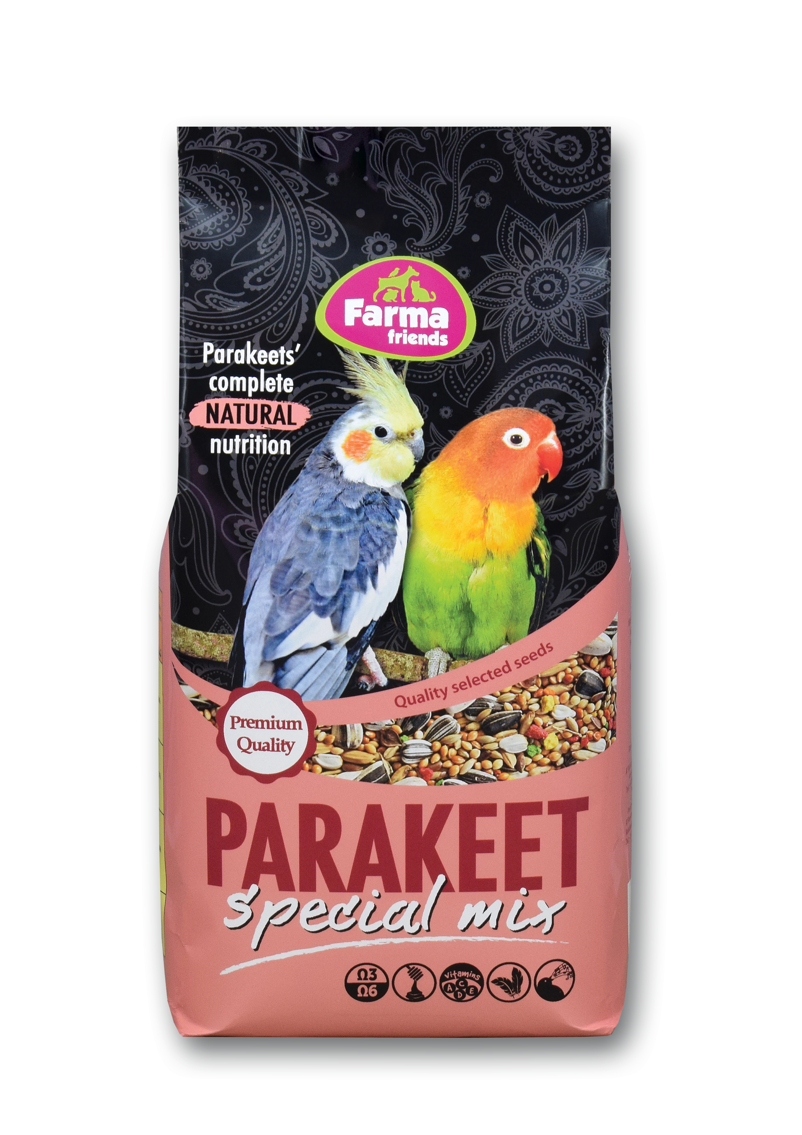 Ushqim për Ninfa & Lovebirds 20kg nga Farma Friends
